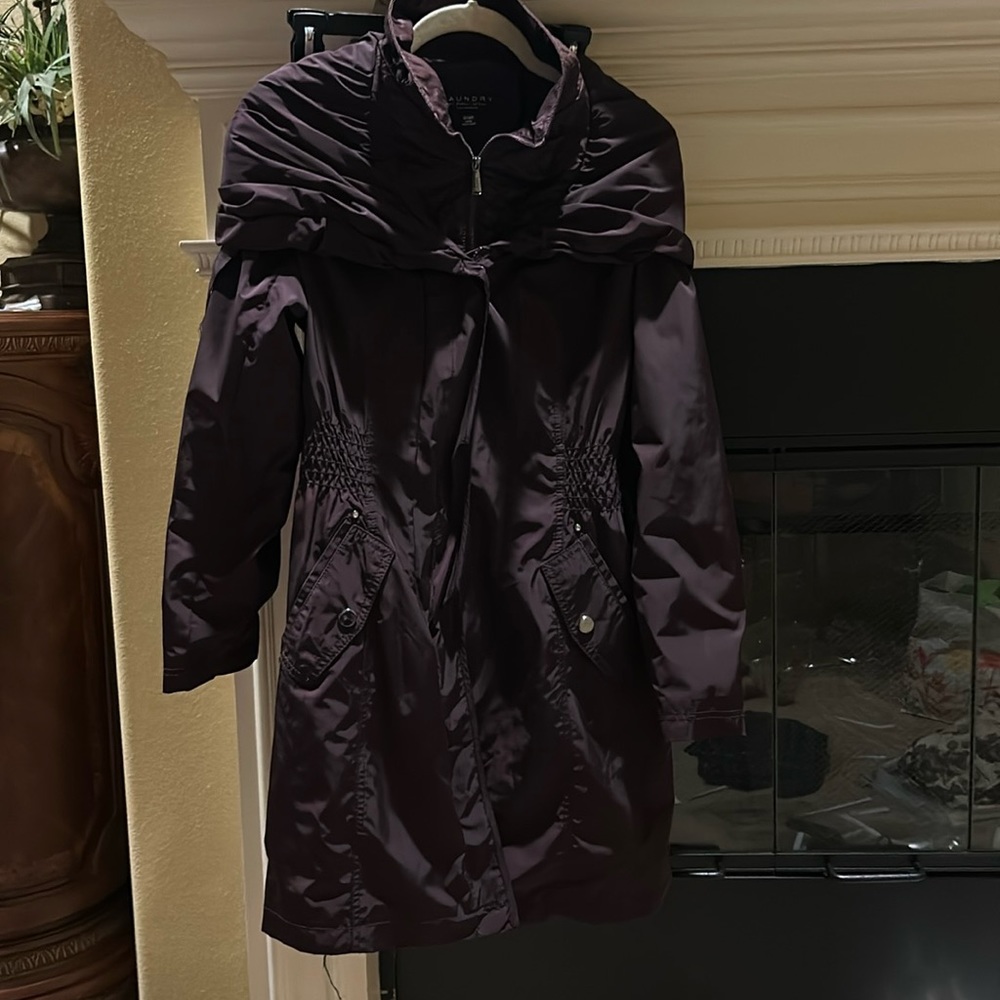 Laundry by Shelli Segal. Plum coat in new condition.